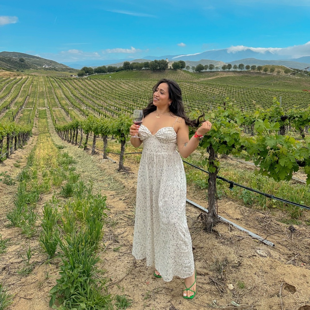 H&M White Floral Maxi Dress